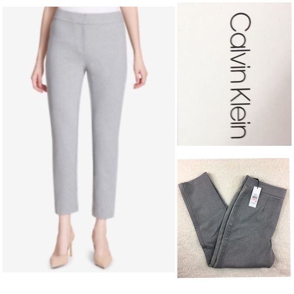 Calvin Klein Pants - Calvin Klein Ankle Pants Faux Leather Stripe 10